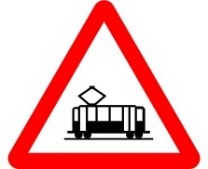 Señal P-6: Cruce de tranvía