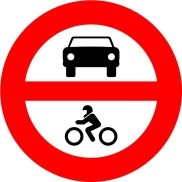 Señal R-102: Entrada prohibida a vehículos de motor