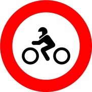 Señal R-104: Entrada prohibida a motocicletas