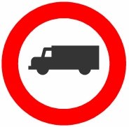 Señal R-106: Entrada prohibida a vehículos destinados al transporte de mercancías