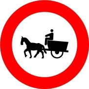 Señal R-113: Entrada prohibida a vehículos de tracción animal