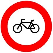 Señal R-114: Entrada prohibida a ciclos