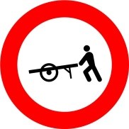Señal R-115: Entrada prohibida a carros de mano