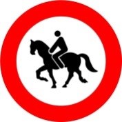 Señal R-117: Entrada prohibida a animales de montura