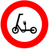 Señal R-118: Entrada prohibida a vehículos de movilidad personal
