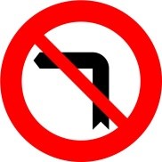 Señal R-303: Giro a la izquierda prohibido