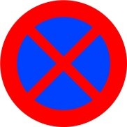 Señal R-307: Parada y estacionamiento prohibido
