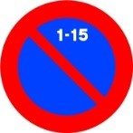 Señal R-308c: Estacionamiento prohibido la primera quincena