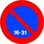 Señal R-308d: Estacionamiento prohibido la segunda quincena
