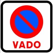 Señal R-308e: Estacionamiento prohibido en vado
