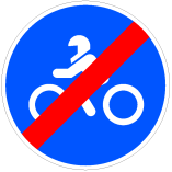 Señal R-508: Fin de calzada obligatoria para motocicletas de dos ruedas.