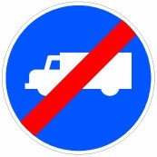 Señal R-509: Fin de calzada obligatoria para camiones, tractocamiones y furgones o furgonetas