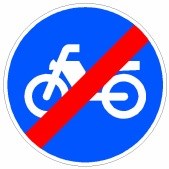 Señal R-510: Fin de vía reservada y obligatoria para ciclomotores