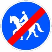 Señal R-512: Fin de camino reservado y obligatorio para animales de montura