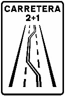 Señal S-1c: Carretera 2+1