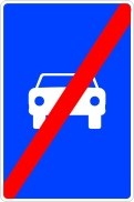 Señal S-4: Fin de vía reservada para automóviles