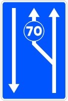Señal S-50a: Carriles reservados en función de la velocidad señalizada