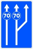 Señal S-50c: Carriles reservados en función de la velocidad señalizada
