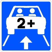 Señal S-51b: Carril reservado para vehículos con alta ocupación (VAO)
