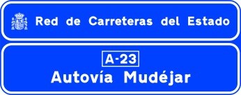 Señal S-562: Cartel institucional en autopista o autovía