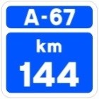 Señal S-570: Hito kilométrico en autopista o autovía