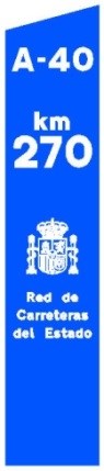 Señal S-574a: Hito miriamétrico en autopista o autovía