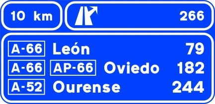 Señal S-603: Confirmación complementaria con preseñalización de salida.