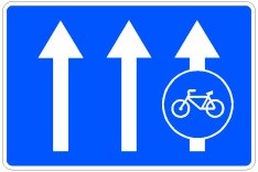 Señal S-64a: Vía reservada y obligatoria para ciclos adosada a calzada de un único sentido de circulación