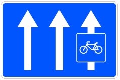 Señal S-65a: Vía reservada para ciclos adosada a calzada de un único sentido de circulación