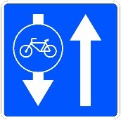 Señal S-66: Carril bici en sentido opuesto