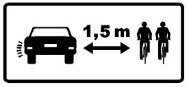 Señal S-891: Distancia lateral en adelantamiento a ciclo o ciclomotor