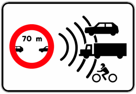 Señal S-991e: Control de separación mínima en carretera convencional o carretera multicarril