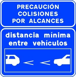 Señal S-992c: Señal informativa de la distancia mínima entre vehículos en autopista o autovía